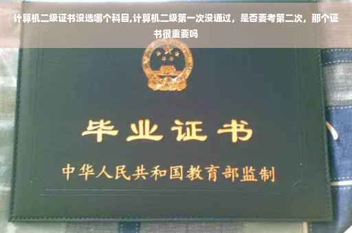 计算机二级证书没选哪个科目,计算机二级第一次没通过，是否要考第二次，那个证书很重要吗