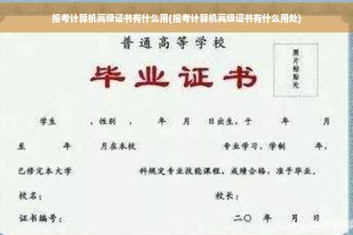 报考计算机高级证书有什么用(报考计算机高级证书有什么用处)