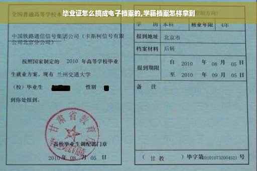 毕业证怎么搞成电子档案的,学籍档案怎样拿到