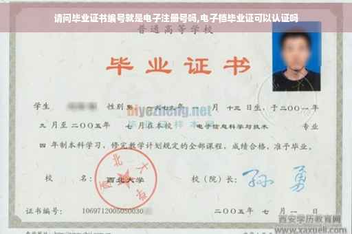 请问毕业证书编号就是电子注册号吗,电子档毕业证可以认证吗 请问毕业证书编号就是电子注册号吗,电子档毕业证可以认证吗