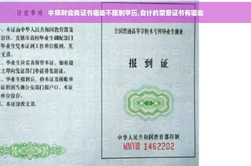 中级财会类证书哪些不限制学历,会计的荣誉证书有哪些
