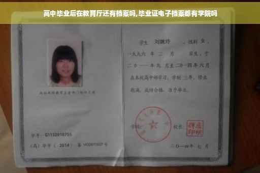 高中毕业后在教育厅还有档案吗,毕业证电子档案都有学院吗