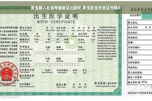 男生踏入社会考哪些证比较好,男生职业毕业证书图片