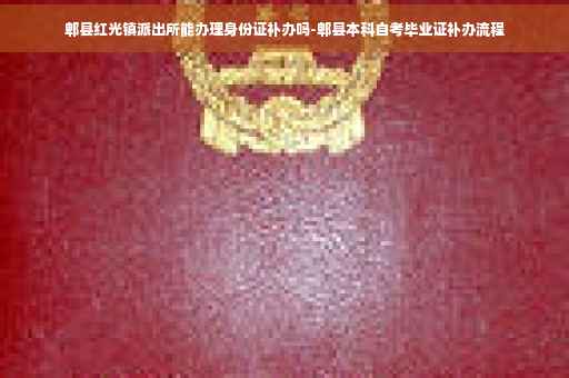 郫县红光镇派出所能办理身份证补办吗-郫县本科自考毕业证补办流程