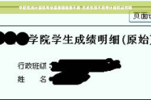 中职生选计算机专业需要哪些要不要-艺术生用不用考计算机证书呢