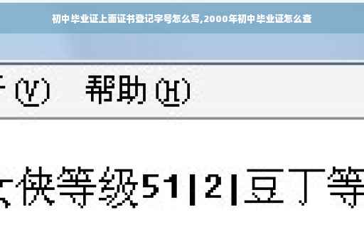 初中毕业证上面证书登记字号怎么写,2000年初中毕业证怎么查