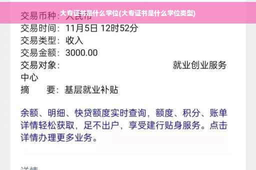 大专证书是什么学位(大专证书是什么学位类型)