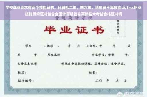学校毕业要求有两个技能证书，计算机二级，四六级，到底算不算技能证,1+x职业技能等级证书包含全国计算机信息高新技术考试合格证书吗