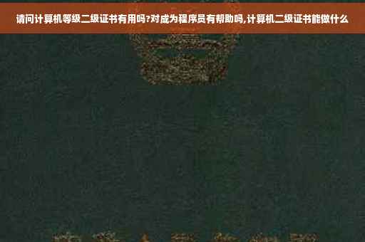 请问计算机等级二级证书有用吗?对成为程序员有帮助吗,计算机二级证书能做什么