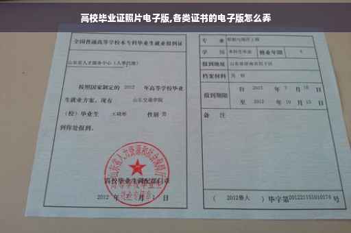 高校毕业证照片电子版,各类证书的电子版怎么弄