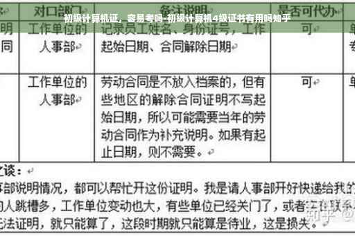 初级计算机证，容易考吗-初级计算机4级证书有用吗知乎