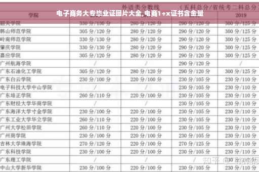 电子商务大专毕业证图片大全,电商1+x证书含金量