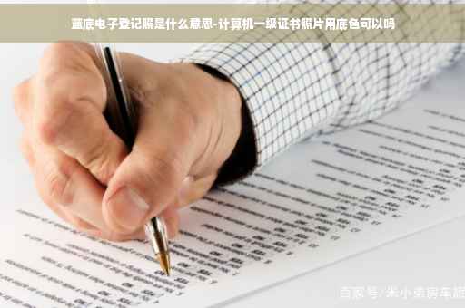 蓝底电子登记照是什么意思-计算机一级证书照片用底色可以吗