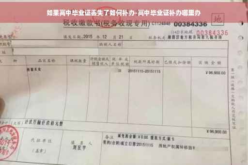 如果高中毕业证丢失了如何补办-高中毕业证补办哪里办