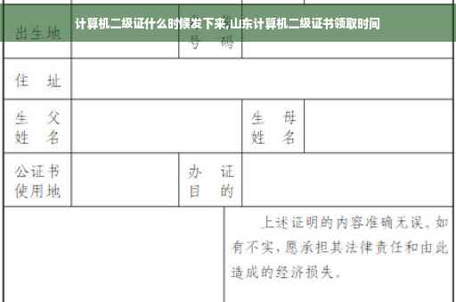 计算机二级证什么时候发下来,山东计算机二级证书领取时间