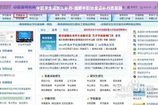 中职学生证怎么补办-成都中职毕业证补办流程图