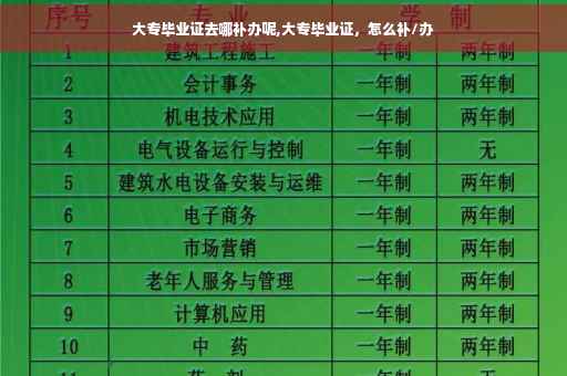 大专毕业证去哪补办呢,大专毕业证，怎么补/办