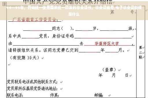 94—95年，开始统一使用国家统一印发的毕业证书，毕业证编号,电子毕业证新规是什么