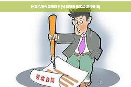 计算机操作等级证书(计算机操作等级证书查询)