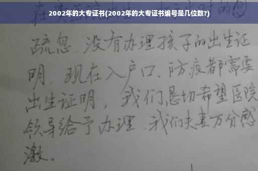 2002年的大专证书(2002年的大专证书编号是几位数?)