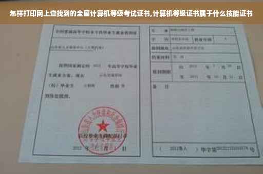 怎样打印网上查找到的全国计算机等级考试证书,计算机等级证书属于什么技能证书