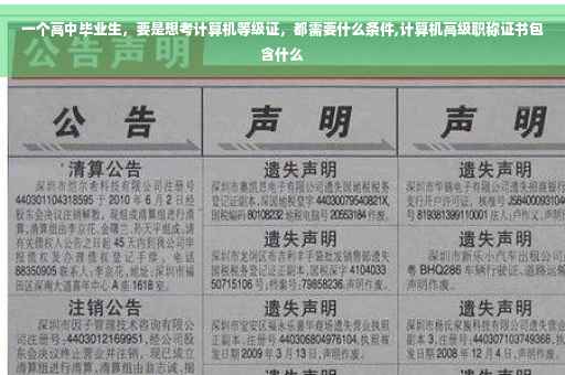一个高中毕业生，要是想考计算机等级证，都需要什么条件,计算机高级职称证书包含什么