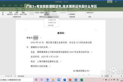 广东3+专业技能课程证书,技术等级证书是什么学历