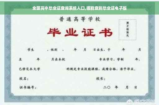 全国高中毕业证查询系统入口,哪能查到毕业证电子版