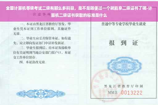 全国计算机等级考试二级有那么多科目，是不是随便过一个就能拿二级证书了呢-计算机二级证书获取的标准是什么