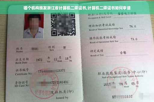 哪个机构颁发浙江省计算机二级证书,计算机二级证书如何申请