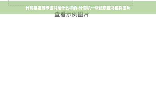 计算机证等级证书是什么样的-计算机一级纸质证书模样图片