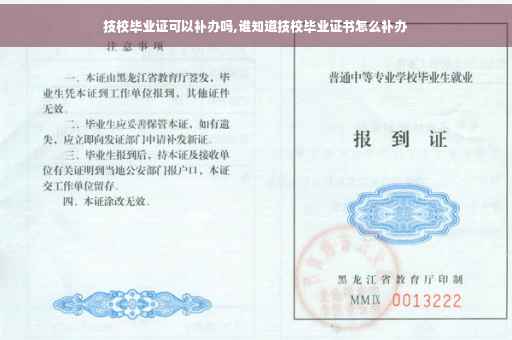 技校毕业证可以补办吗,谁知道技校毕业证书怎么补办