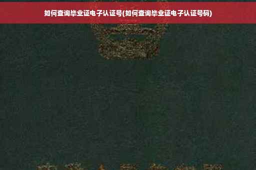如何查询毕业证电子认证号(如何查询毕业证电子认证号码)