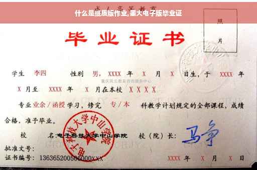什么是纸质版作业,墨大电子版毕业证