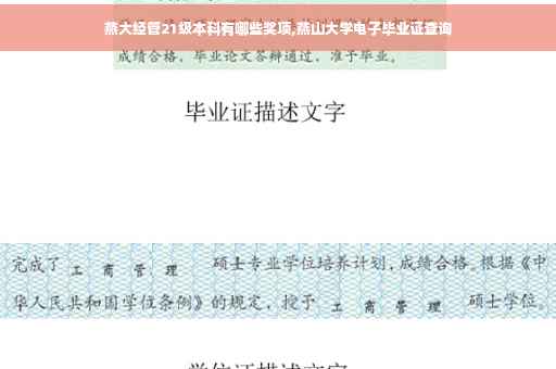 燕大经管21级本科有哪些奖项,燕山大学电子毕业证查询
