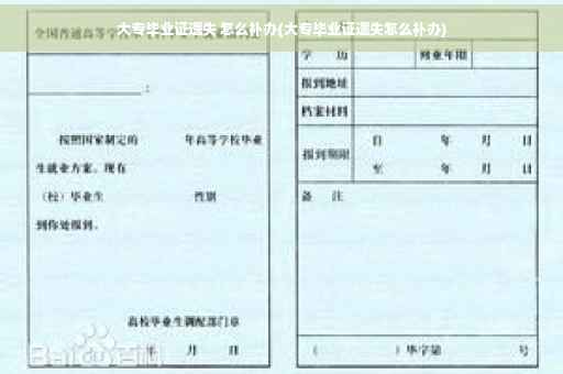 大专毕业证遗失 怎么补办(大专毕业证遗失怎么补办)