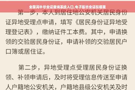 全国高中毕业证查询系统入口,电子版毕业证在哪里