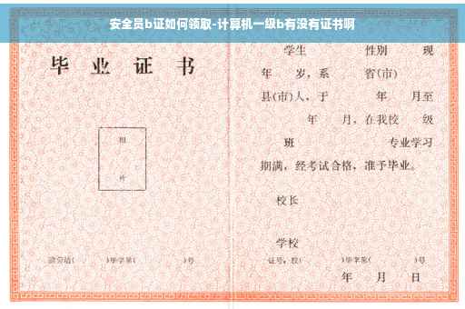 安全员b证如何领取-计算机一级b有没有证书啊