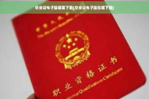 毕业证电子版哪里下载(毕业证电子版在哪下载)