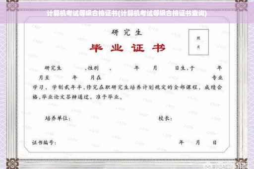 计算机考试等级合格证书(计算机考试等级合格证书查询)