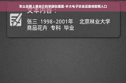 怎么在网上查自己的学籍在哪里-中大电子毕业证查询官网入口