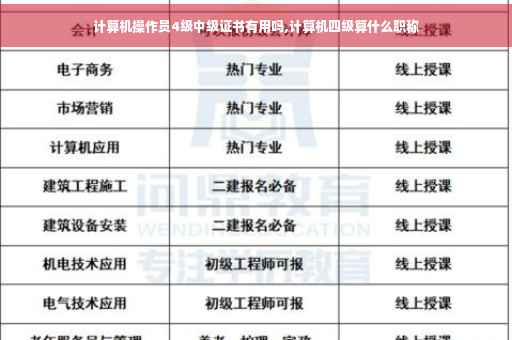 计算机操作员4级中级证书有用吗,计算机四级算什么职称