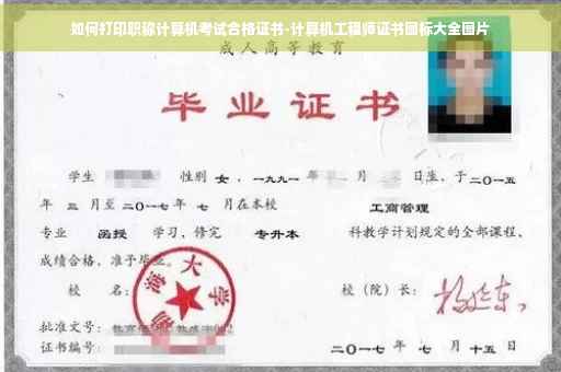 如何打印职称计算机考试合格证书-计算机工程师证书图标大全图片