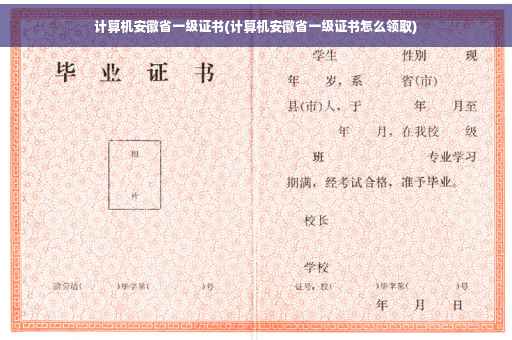 计算机安徽省一级证书(计算机安徽省一级证书怎么领取)
