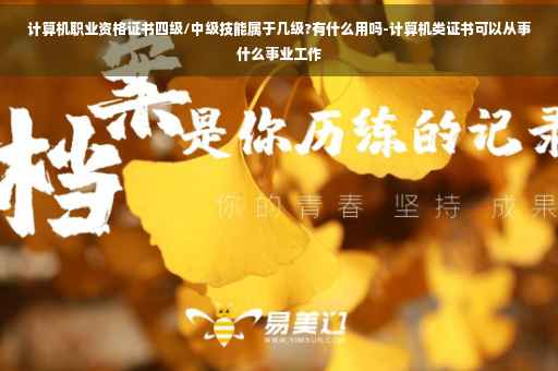 计算机职业资格证书四级/中级技能属于几级?有什么用吗-计算机类证书可以从事什么事业工作