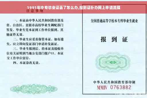 1991年中专毕业证丢了怎么办,报到证补办网上申请流程