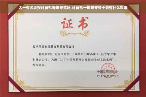 大一有必要报计算机等级考试吗,计算机一级缺考会不会有什么影响