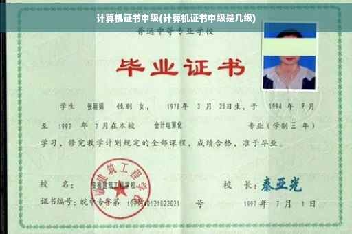 计算机证书中级(计算机证书中级是几级)