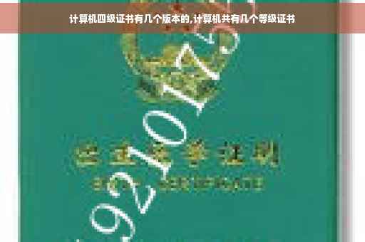 计算机四级证书有几个版本的,计算机共有几个等级证书