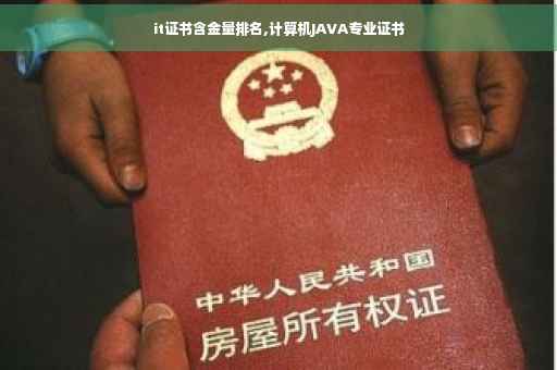 it证书含金量排名,计算机JAVA专业证书